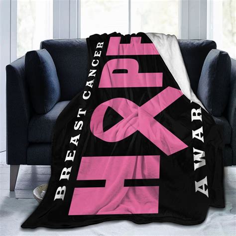 Breast Cancer Awareness Month Throw Blanket Soft Cozy Warm Durable