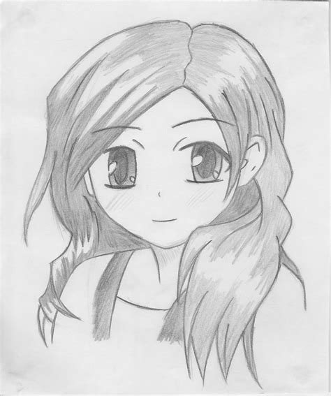 Cute anime girl pencil drawing - Epicsoid.com