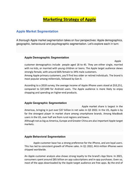 Apples Marketing Strategy Marketing Strategy Of Apple Apple Market