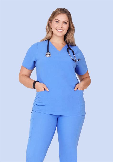 6 Pocket Top Ceil Blue Mandala Scrubs