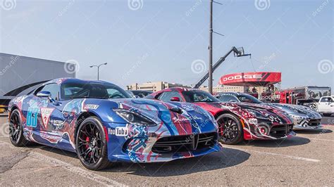 Team Guess Dodge Vipers Woodward Dream Cruise Mi Editorial Image