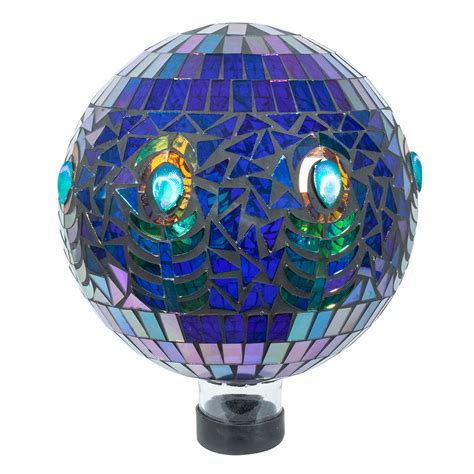 10 Translucent Peacock Mosaic Globe