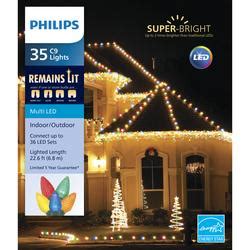 Philips Light Multicolor Faceted C Christmas String Light Set At