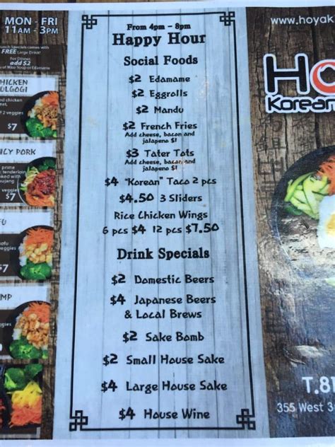 Menu At Hoya Korean Kitchen Restaurant Fort Worth