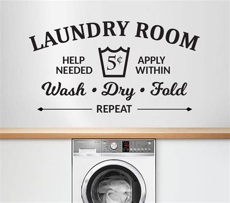 Laundry Room Vinyl Wall Decal Stickers Wash Dry Fold