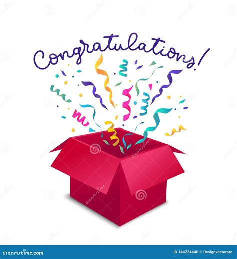 Congratulations T Box Perfect Present Prize Award Icon Cartoon