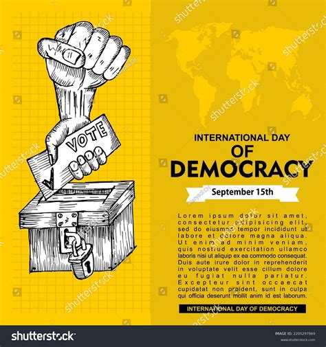 International Day Democracy 15 September Poster Stock Vector (Royalty ...