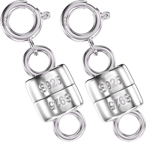 Ohinglt 925 Sterling Silver Magnetic Necklace Clasps And Closuresgold And Silver Magnetic Clasp