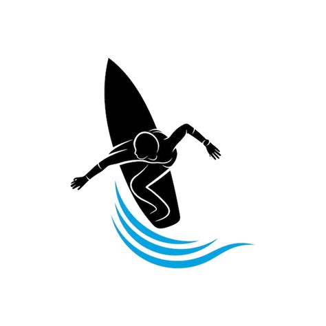 Premium Vector Surfing With Water Wave Logo Vector Template