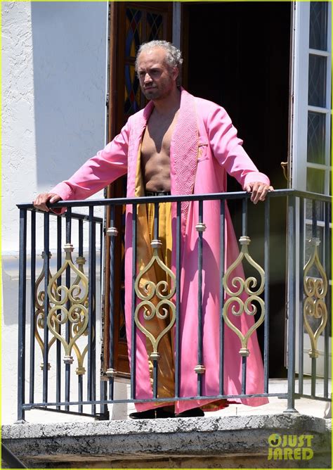 Edgar Ramirez Goes Shirtless Wears Pink Robe For Versace Photo