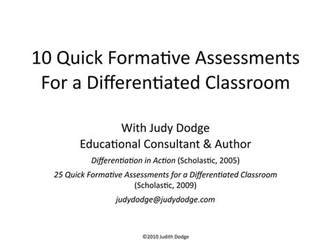 10 Quick Formative Assessments Ppt