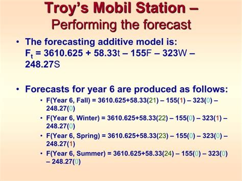 Forecasting Seasonal Models Ppt