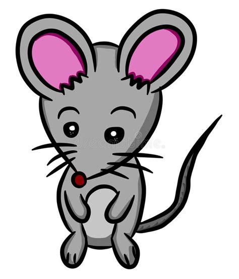 Rato Bonito Dos Desenhos Animados No Fundo Branco Ilustração Stock