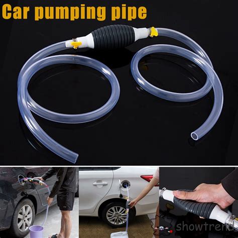 P C High Flow Siphon Hand Pump Manual Car Fuel Transfer Portable For