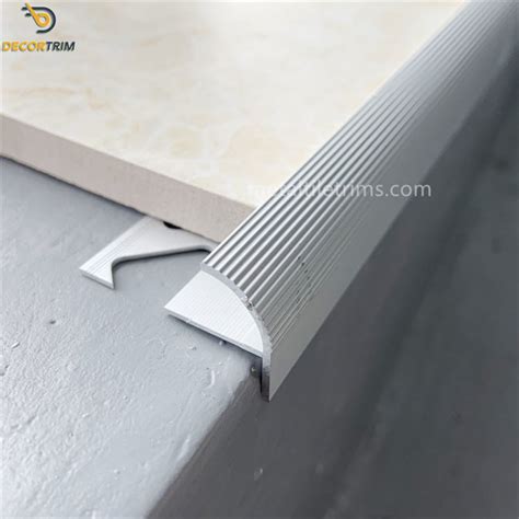 Aluminum 6063 Tile Nosing Trim Matt Silver Decorative Bullnose Tile Trim