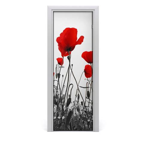 East Urban Home Wildblumen Mohnblumen T R Aufkleber Wayfair De