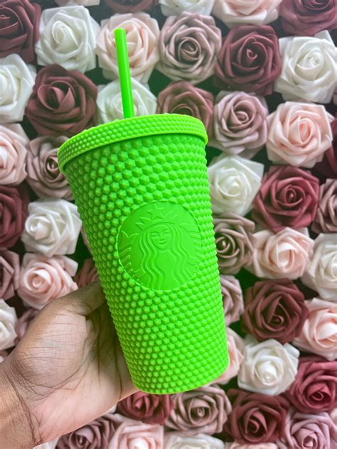 Starbucks Neon Green Studded Grande Tumblerstarbucks Fall Etsy