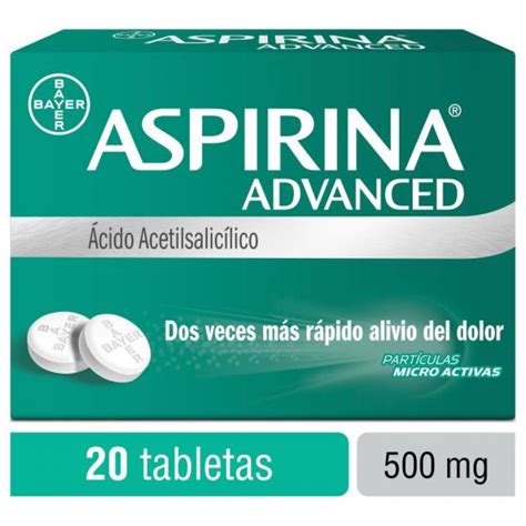 Aspirina Advanced 500 Mg 20 Tabletas Carol Tienda Online