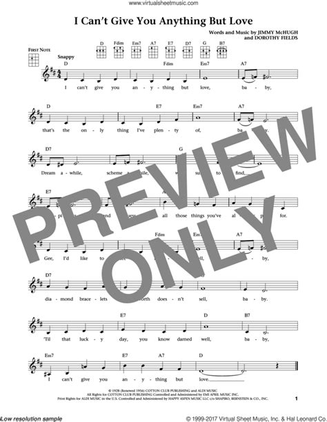 I Cant Give You Anything But Love From The Daily Ukulele Arr Liz