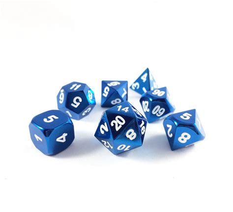 Metal Radiant Blue Dice Set with Display Box – Dice Dungeons