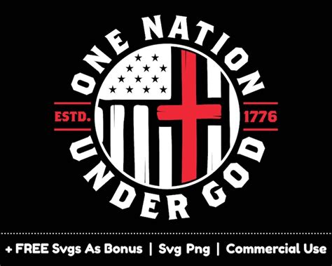 One Nation Under God Svg Png Files American Flag Svg 1776 Etsy