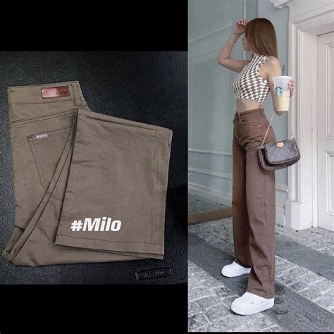 Y2k Neutral Baggy Pants Wide Legs High Waist Pants For Women Men Brown