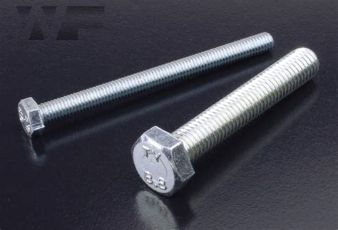 M16 Hex Head Setscrews DIN 933 ISO 4017 In Bright Zinc Plated BZP