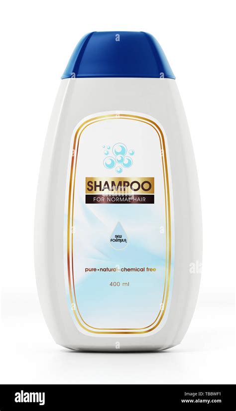 Generic Shampoo Bottle And Label Design Isolated On White Background 3d Illustration Stock