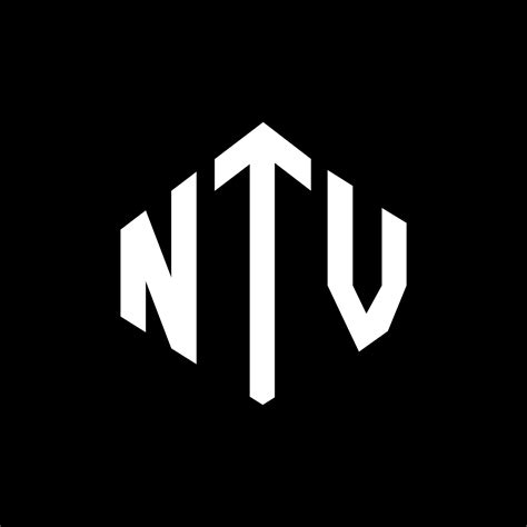 diseño de logotipo de letra ntv con forma de polígono diseño de