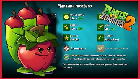 COMO DESBLOQUEAR A MANZANA MORTERO Plants Vs Zombies 2 YouTube