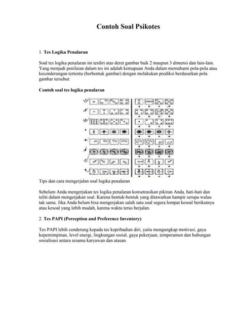 Contoh Soal Psikotes Pdf