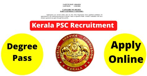 Kerala PSC Jobs Notification 2024 Apply Online For 125 Office