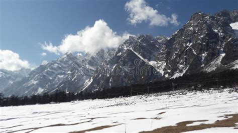 Gangtok Hills Snowfall Zero Point Stock Image - Image of point, hills ...