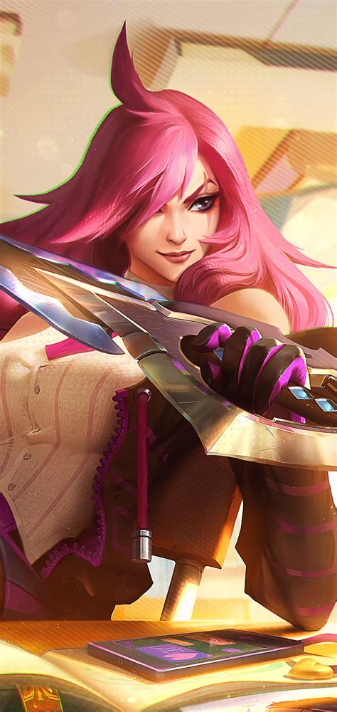 Battle Academia Katarina Splash Art Lol 8k 1440x3040 Wallpaper