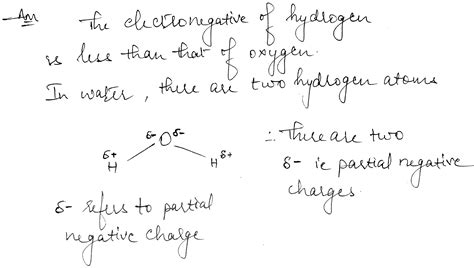 why oxygen in water has two partial negative charges?