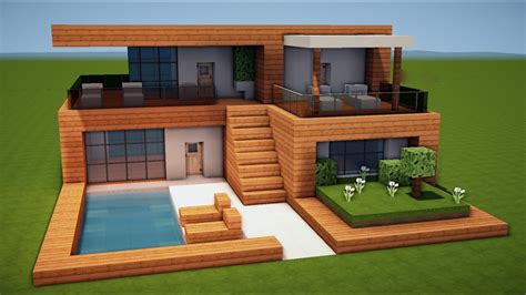 Modernes Holz Haus In Minecraft Bauen Tutorial [haus 233] Youtube