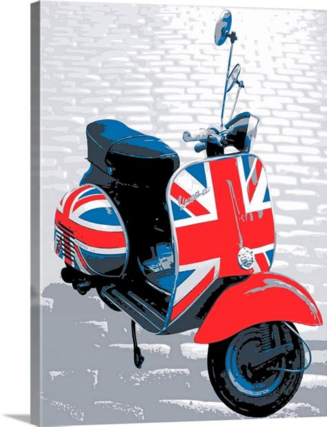 Vespa Scooter Mod Style Pop Art Print Wall Art Canvas Prints