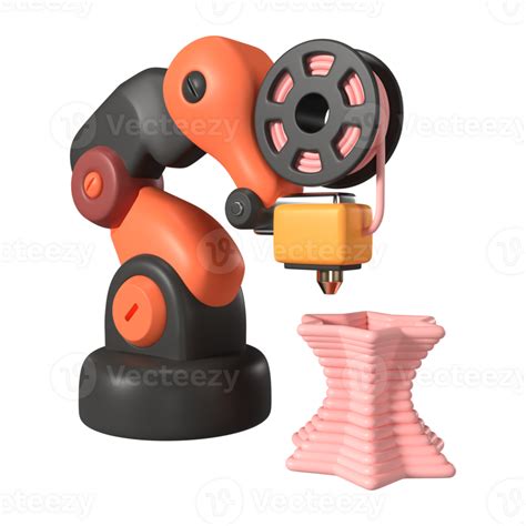 Robot Arm 3d Printer 3d Illustration Icon 28766485 Png