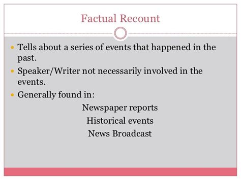 Writing Factual Recount