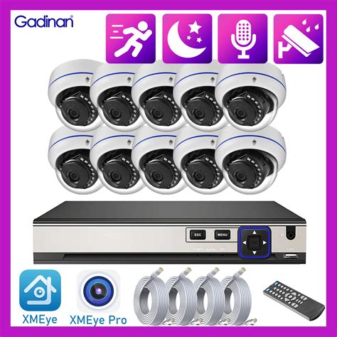 Gadinan Outdoor Dome K Mp Poe Ch Nvr Ip Camera System Kit Security