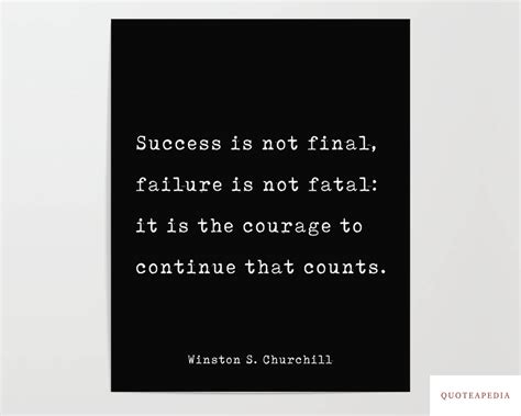 Printable Winston Churchill Success Quote Print. Success is - Etsy