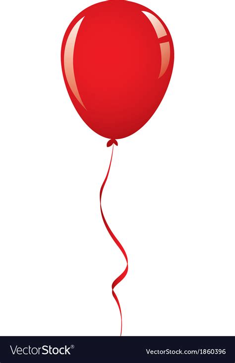 Red Balloon Ribbon Royalty Free Vector Image Vectorstock