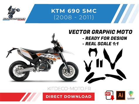 Template KTM 690 SMC 2008 2011 Vector Kitdeco Moto Fr