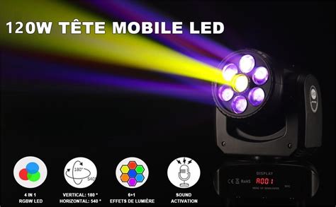 Uking T Te Mobile Led Lyre Led Rgbw W Lumi Re De Motif Sc Ne Dj