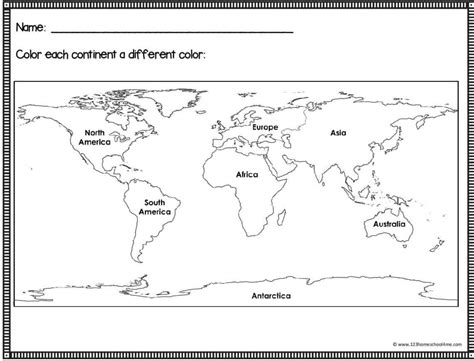 Free Printable Blank World Map With Continents Labeled