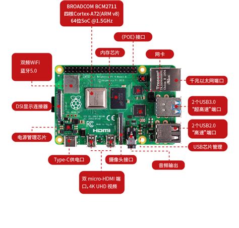 树莓派4b开发板 Raspberry Pi4代b型 课程 飞创岛