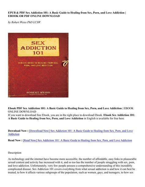 PDF EPub Sex Addiction 101 A Basic Guide To Healing From Sex Porn