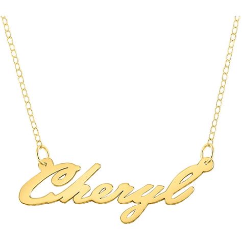 24kt Gold over Sterling Silver Single Name Plate, 18" Link Chain ...