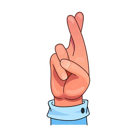 Premium Vector Cross Your Fingers Or Fingers Crossed Hand Gesture In Cartoon Style