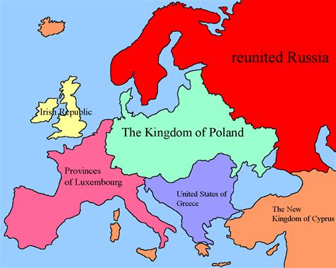 Alternate History Colorful Map Of Europe Free Image Download